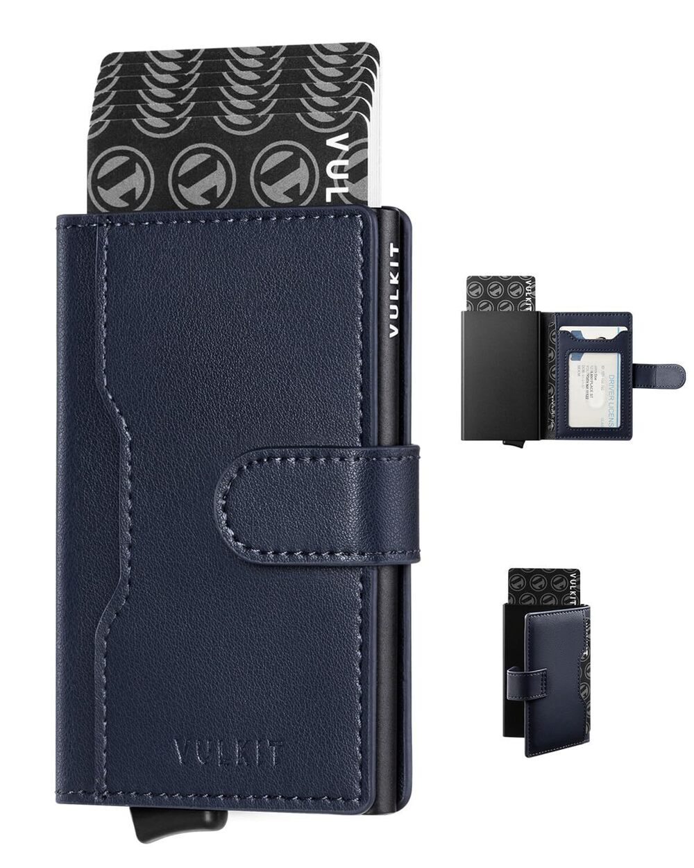 5055 Slim Bifold Pop up Wallet Minimalist Leather Card Holder RFID Blocking